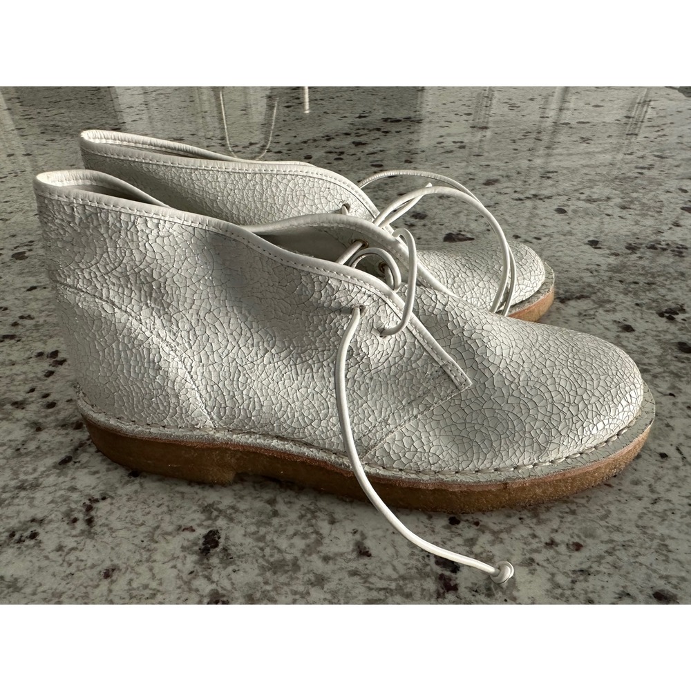 Tory Burch Bergen crackled leather chukka boots Sz 8